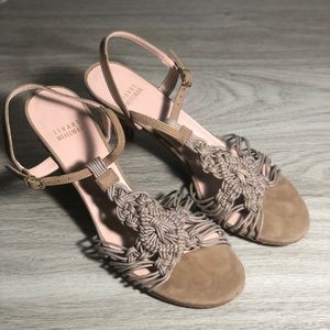 Stuart Weitzman taupe kitten heels